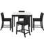 Table de salle à manger 40 po x 40 po x 36 po en noir et gris, 57,2 lb, en bois massif - siège en tissu confortable, structure, gris et fabrication simple, 40 po x 40 po x 36 po, technique d'installation facile
