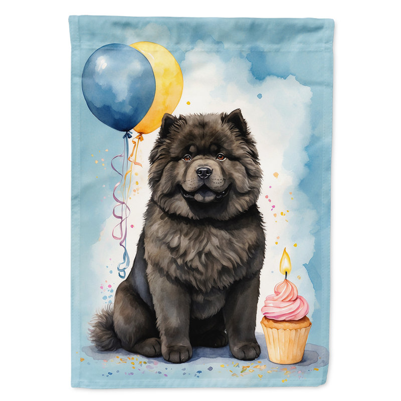 Drapeau «Happy Birthday House», Chow-chow noir