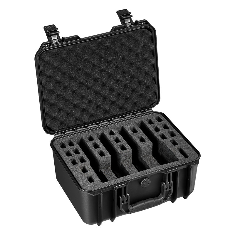 Étui à pistolet rigide, étui à pistolet robuste avec doublure en mousse XPE, boîte de rangement étanche pour pistolet avec intérieur et poignée personnalisables pour pistolet, lentilles, appareil photo, équipement, conforme à la TSA, 15,9 x 12,5 x 7,5 po