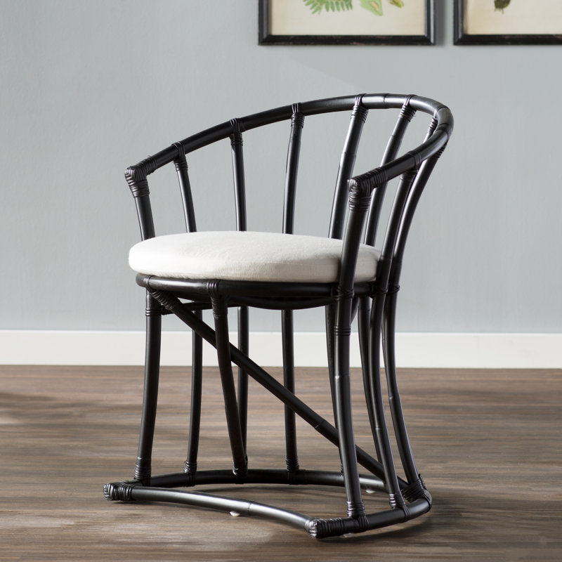 Ferryhill 19.3'' H Cotton Upholstered Armchair, Black
