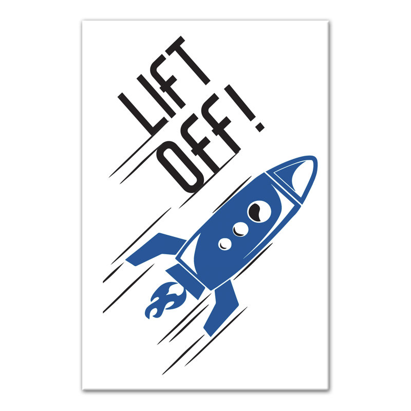 Art sur toile relevable rocket Braswell, H 24 po x l 16 po x P 1,25 po, Bleu