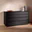 Commode de chambre à 8 tiroirs Leandro - Noir bruni
