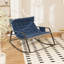 Chaise berçante large en métal avec coussin amovible-1229795602