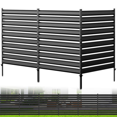 42" H X 38" W (3 Panels) Air Conditioner Metal Fence Screen Trash Can Privacy Fence Panels For Outside Unit, Pool Eequipment Enclosure, No Dig Backyard Fencing