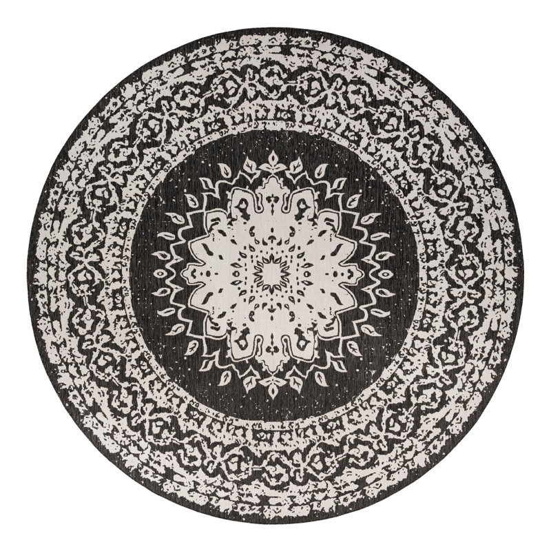 Tapis intérieur / extérieur Ornate Lamotte, Rond 13 pi 1 po