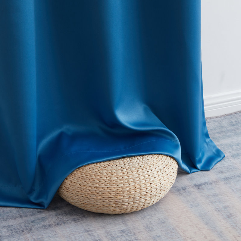 Solid Max 100% Blackout Thermal Grommet Curtain Panels, Sapphire Teal Blue, 42" W x 84" L