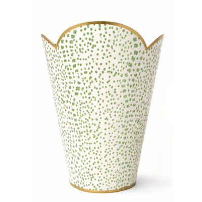 Green Polka Dot Wastepaper Basket