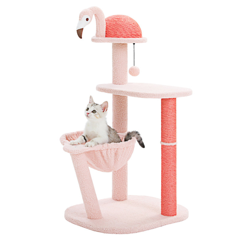 Arbre à chat avec hamac Flamingo, Rose