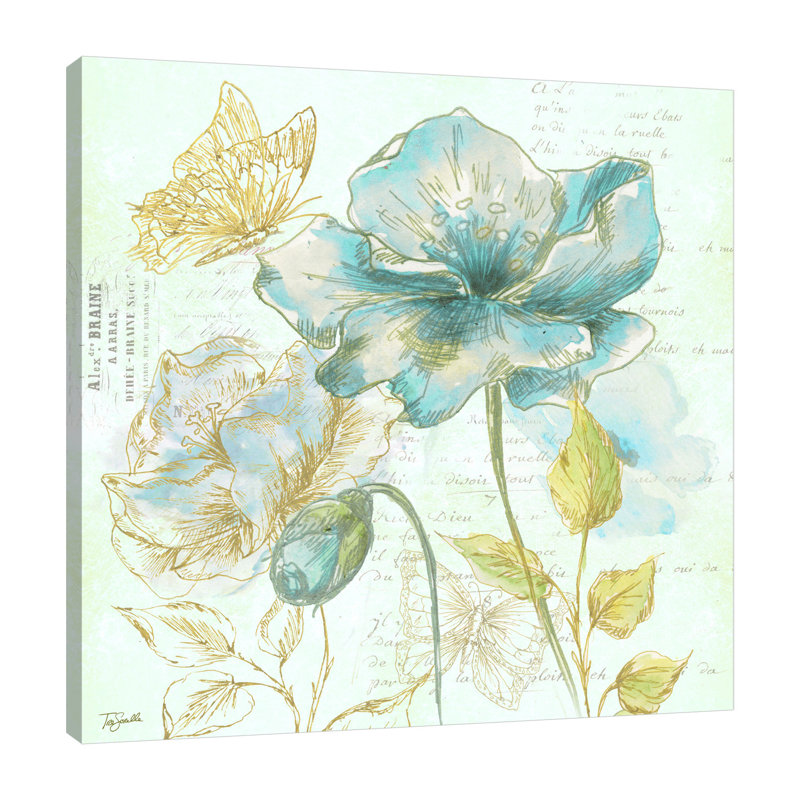 «Watercolor Flower Sketch II» par Tre Sorelle Studios - impression sur toile tendue, H 30 po x l 30 po