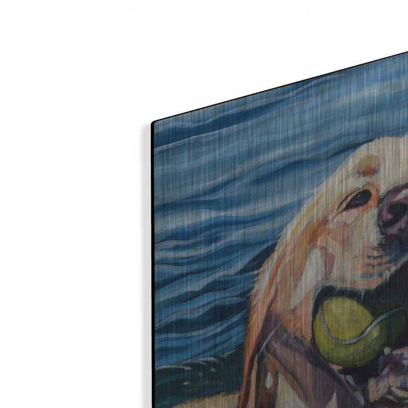 Winston Porter “Fetch” Metal Wall Art by Kathryn Wronski, H 24 po x l 24 po