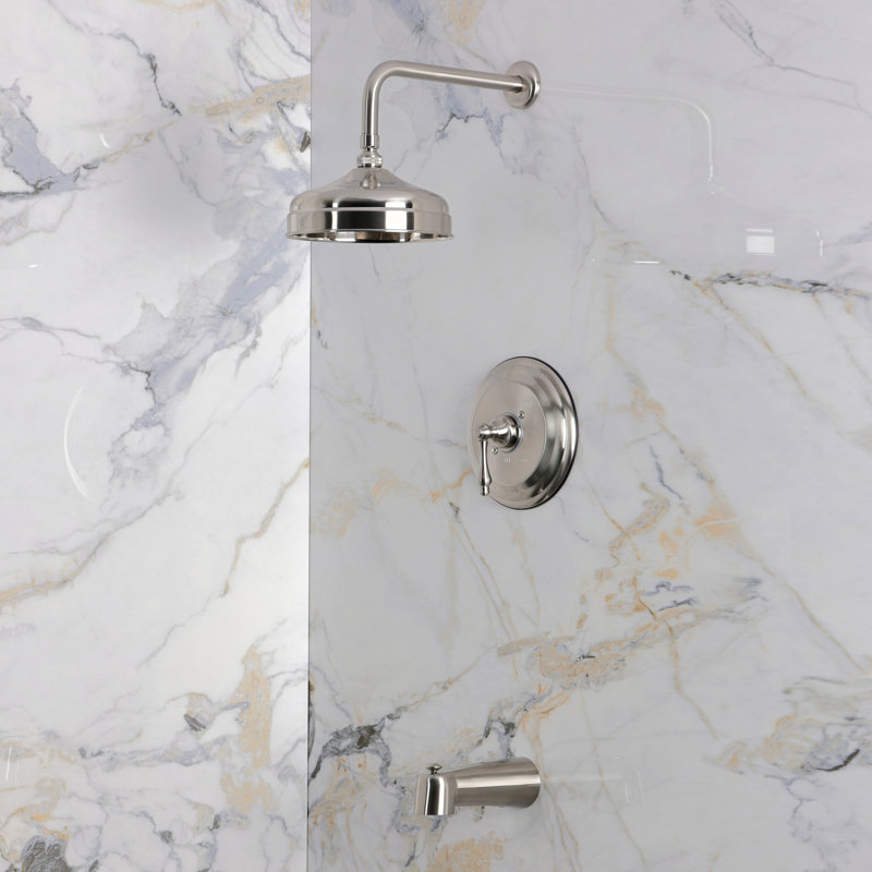 Kingston Brass Restoration Single-Handle Pressure Balanced Tub and Shower Faucet, Brushed Nickel