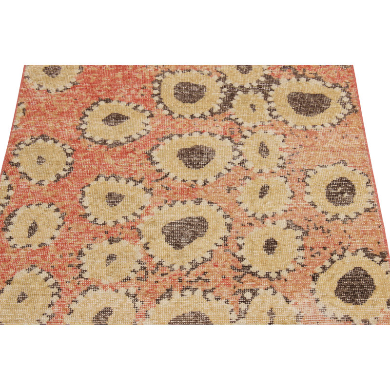 Distressed Homage Wool Geometric Area Rug, Runner 3' x 8'