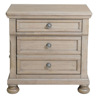 Table de chevet de chambre à coucher avec placage de bouleau gris, rangement de tiroir caché, 2 tiroirs, sans assemblage en gris, nécessaire