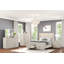 Commode de style transitionnel 1 pièce avec glissières latérales en métal et tiroirs en queue d'aronde gris clair