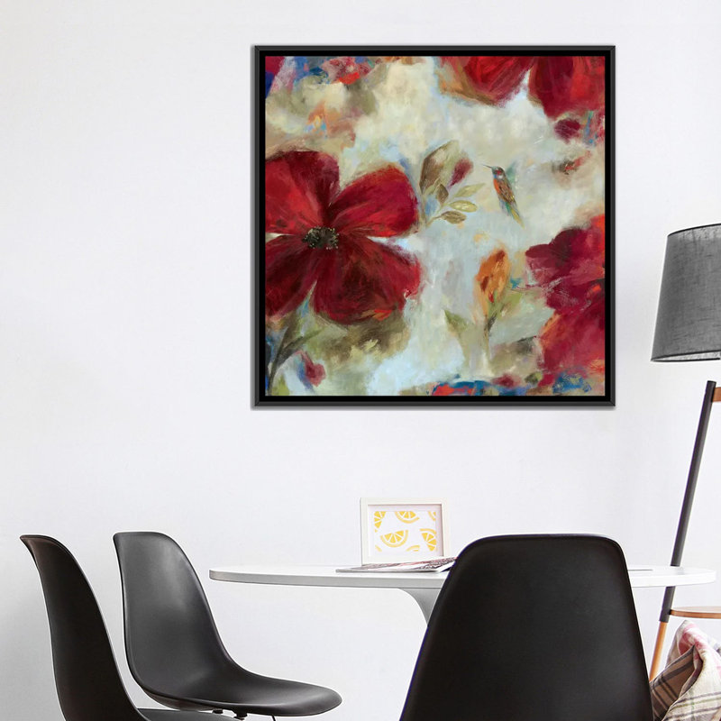 «Hummingbird II», impression sur toile, H 26 po x l 26 po x P 1,5 po, Toile encadrée noire, Pas de tapis