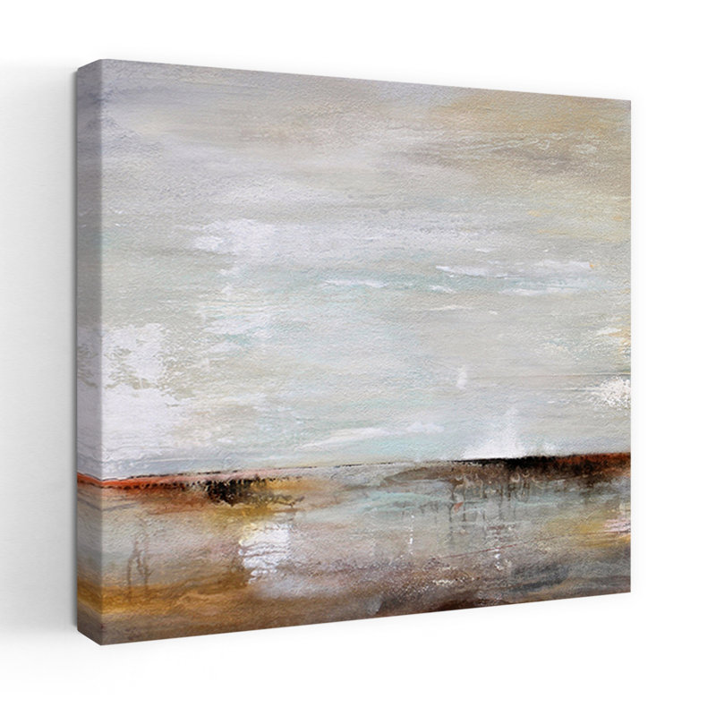 «Take Time Variation», art abstrait de paysage côtier, H 18 po x l 18 po