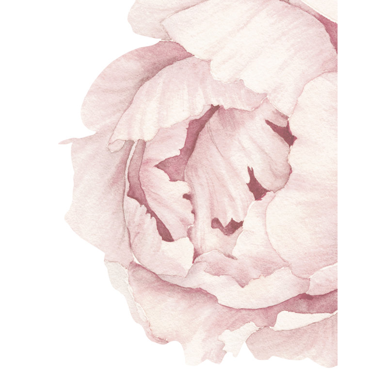 Adhésif décoratif pivoine Wanette, Rose lavis gris