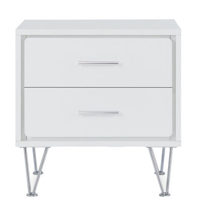 Chic White 2 Sideboard With Hairpin Legs For Dining Area Elegant Accent Table 2 Functional Drawers And