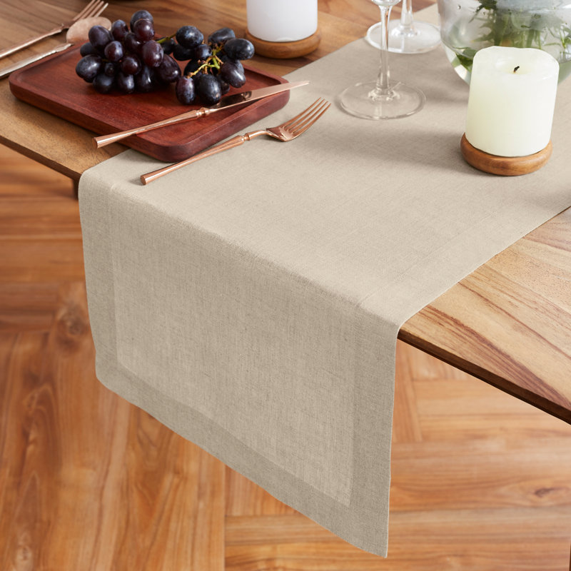 Sonoma - 100% Pure Linen Table Runner (Pre-Washed), Flax, 48" x 14"