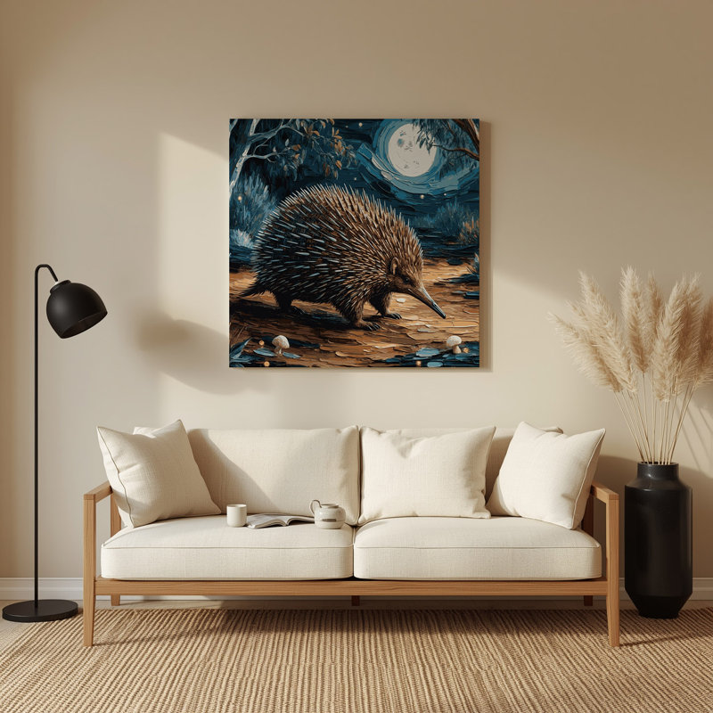Faune Echidna, art mural en métal noir, H 12 po x l 12 po