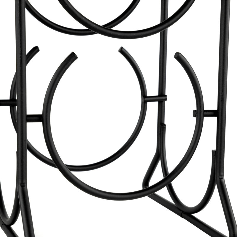 3 Bottle Tabletop Wine Bottle Rack, Black