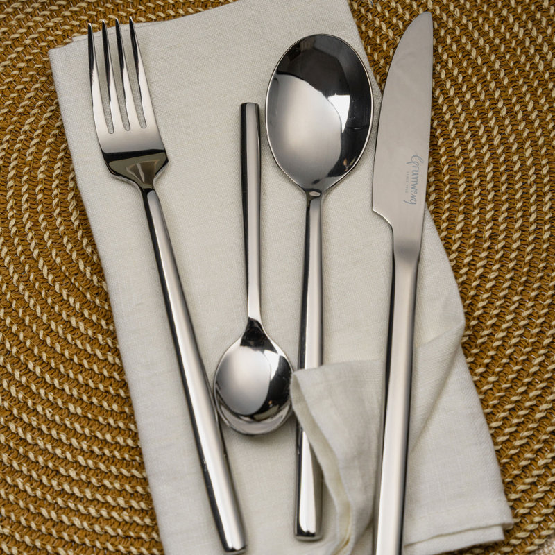 Grunwerg Cutlery Chopstick Pattern 42-piece Cutlery Set, 18/10 Stainless Steel, Service For 6