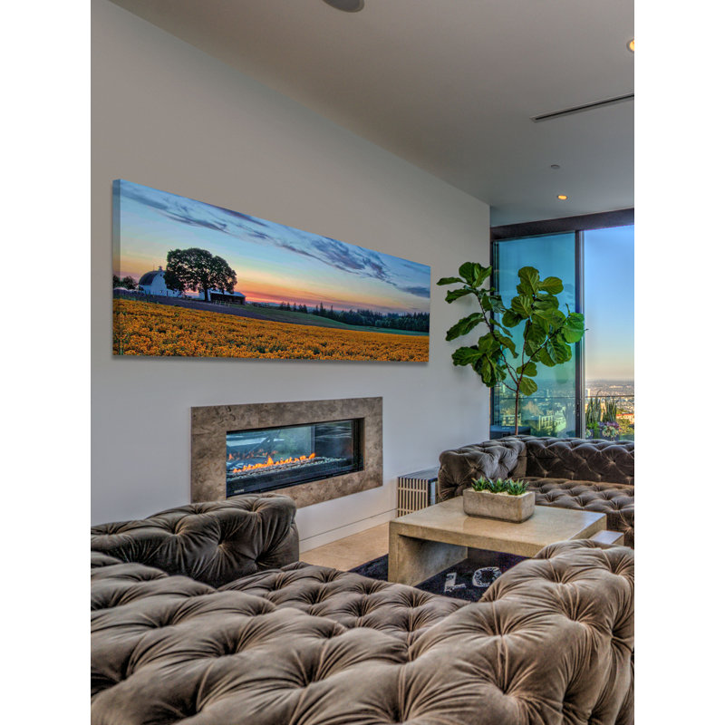 Sundown On The Farm by Don Schwartz - Wrapped Canvas Panoramic Print, 51 cm H x 152 cm W