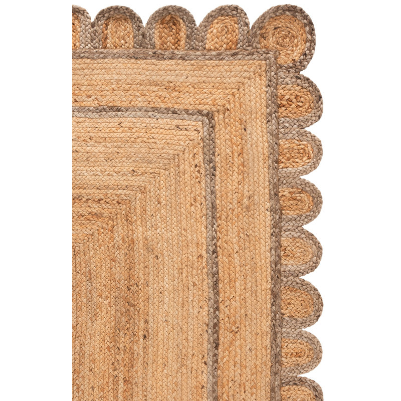 Natural Fiber Handwoven Jute Geometric Indoor Use Only Rug, Runner 2'3" x 8'