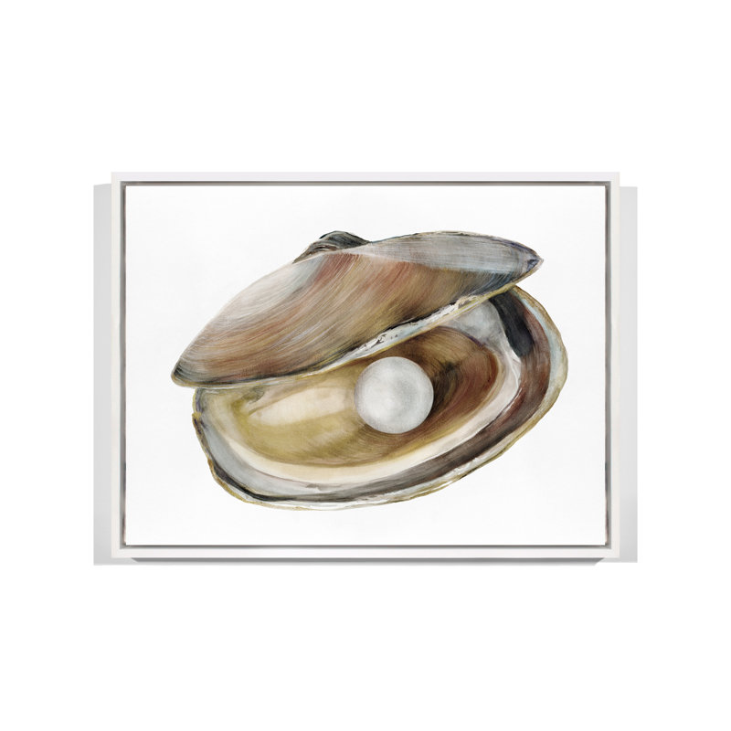 Oyster 3, 23" H x 31" W, White Floater Framed