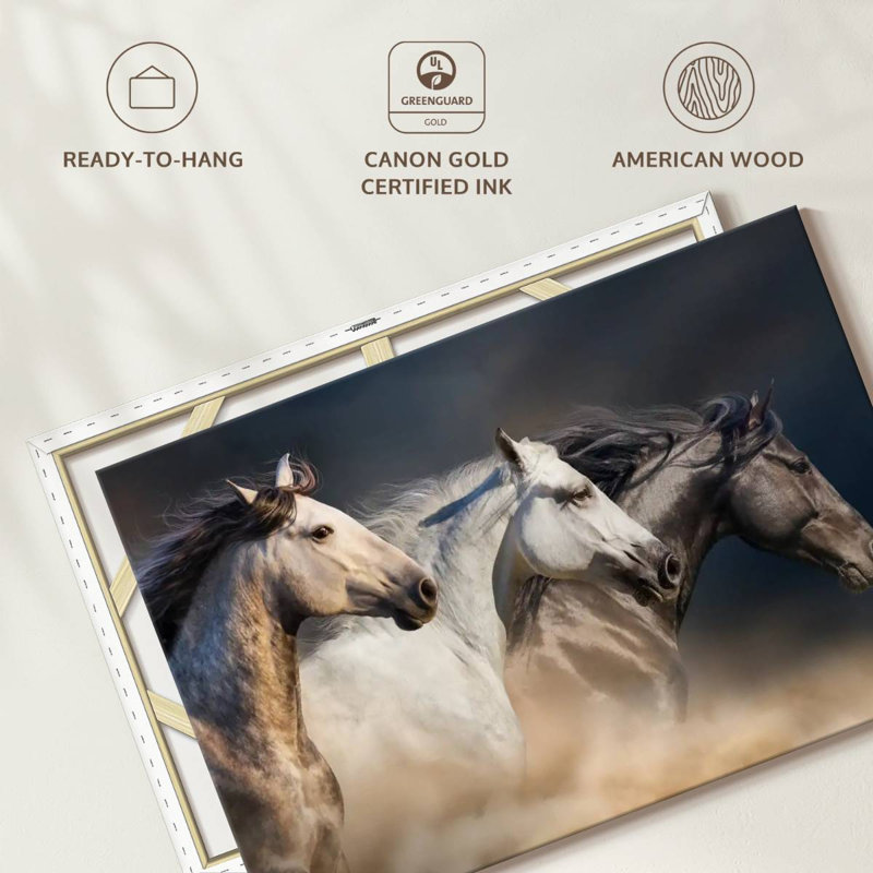 Magnificent Horses Canvas Print, 20" H x 30" W x 1.25" D