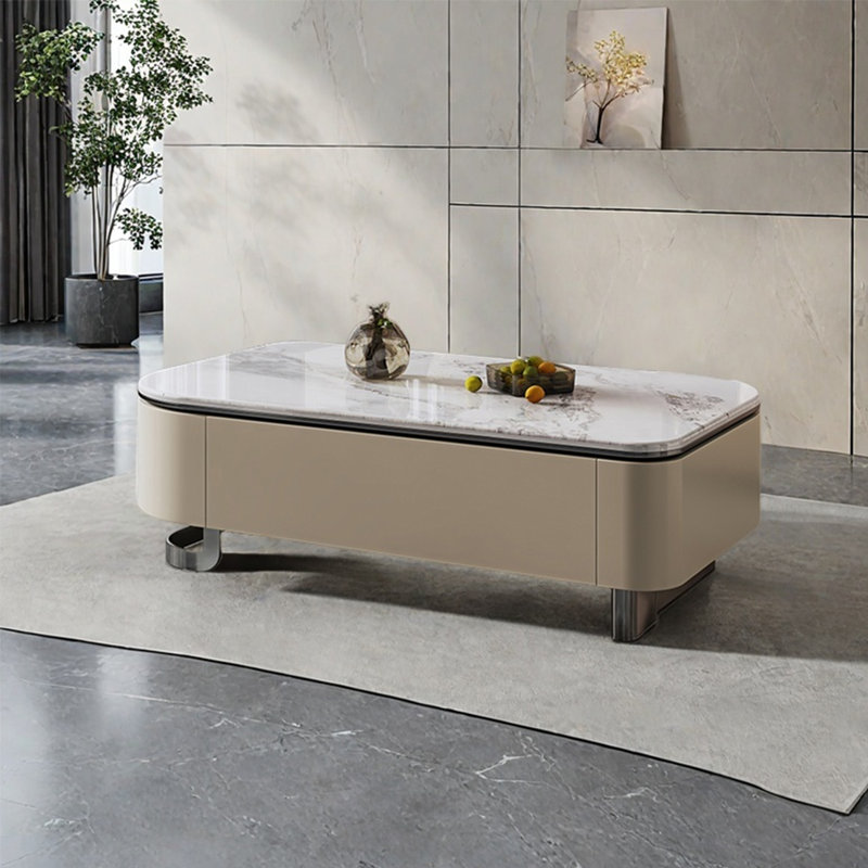 Storage microcrystalline stone coffee table