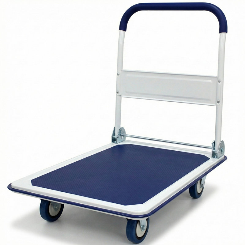 330 lb & 660 lb Capacity Foldable Platform Cart, 34.3" H x 24" W x 35.8" D, Blue