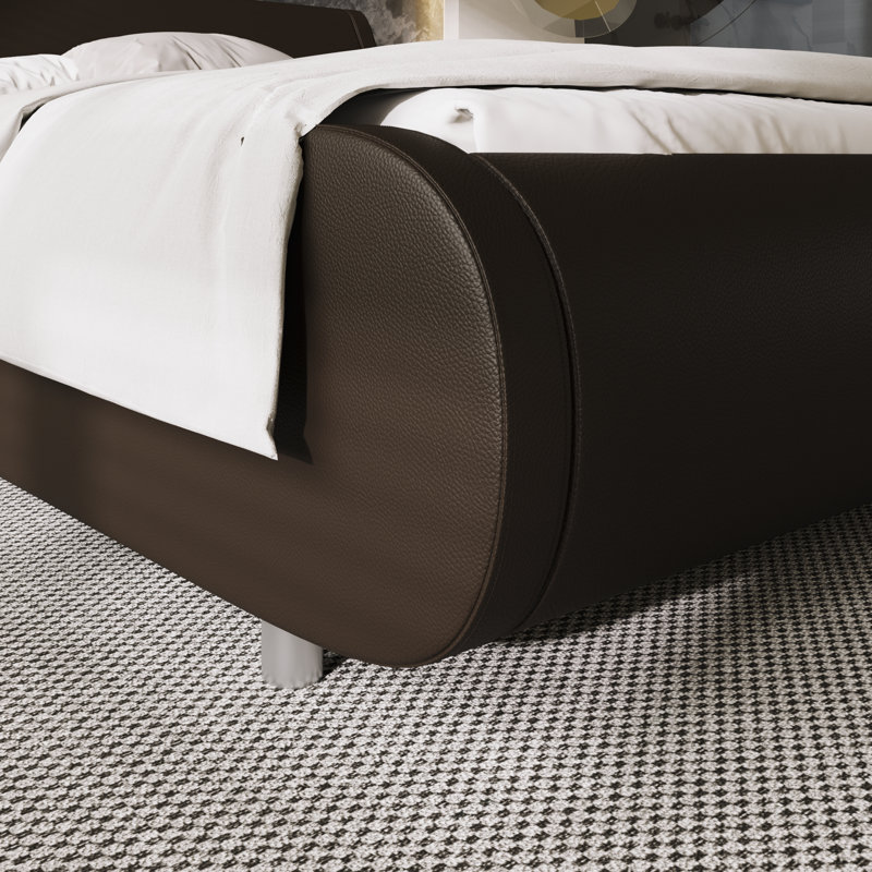 Lit-bateau tapissier Grau, Double, Noir