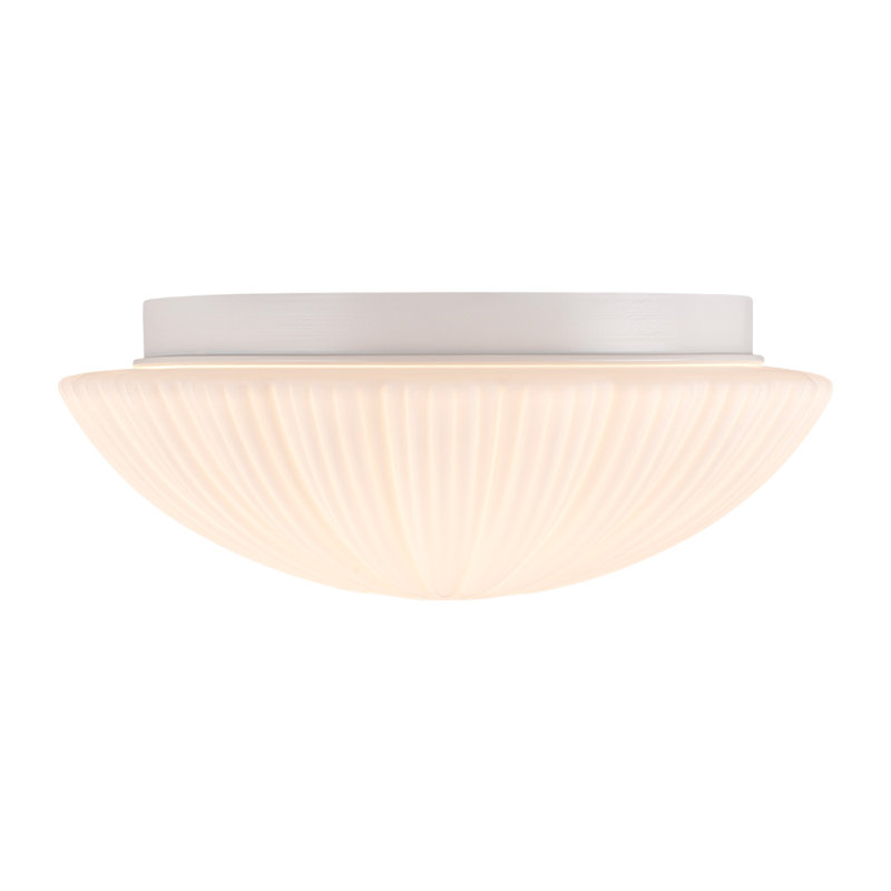 French Style LED Seashell Round Scalloped Semi Flush Mount