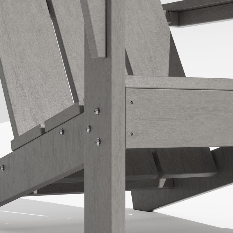 Chaises Adirondack modernes en PEHD toutes saisons, Gris