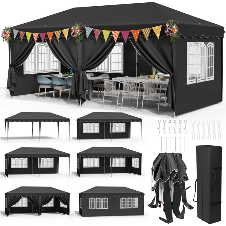 20 Ft. W x 10 Ft. D Steel Pop-Up Canopy