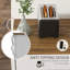 Buffet avec 2 tiroirs, 2 armoires de rangement, 4 portes de style grange et tablettes réglables, table de ferme avec rangement, plateau en grain de bois, blanc