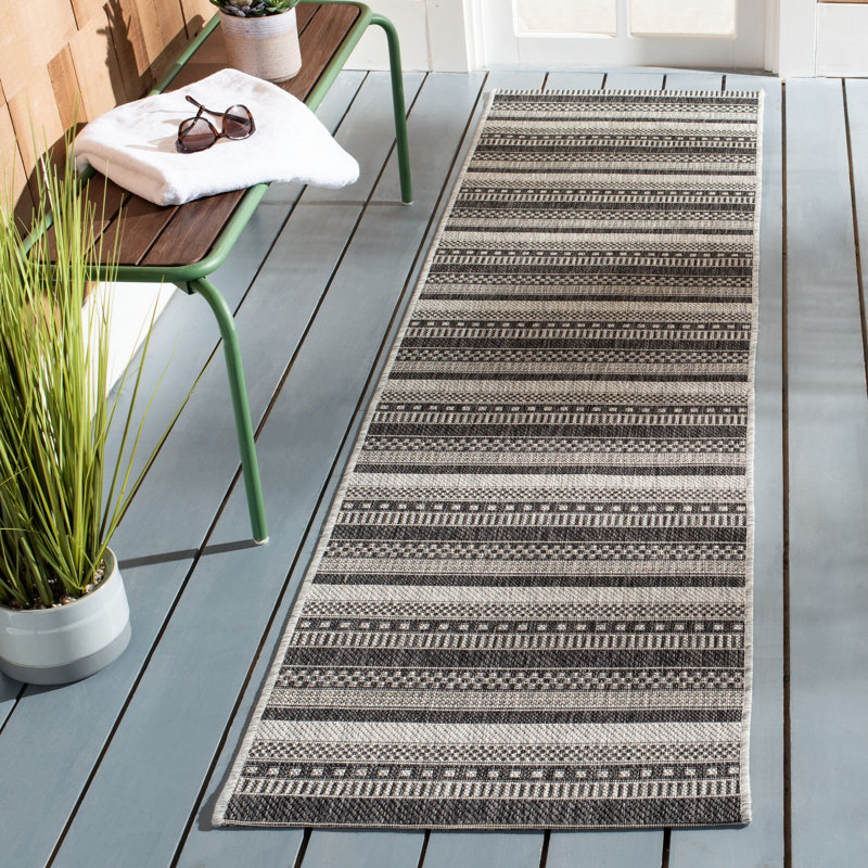 Sumas Performance Striped Indoor/Outdoor Area Rug, Runner 2'3" x 8'