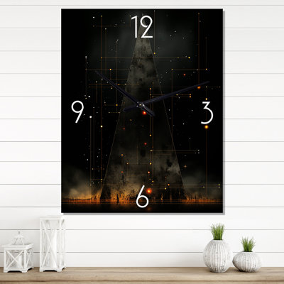 Pleine lune mystérieuse, rétro, illustration minimale - horloge murale rétro géométrique moderne