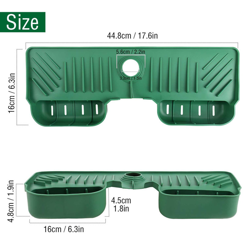 Tapis de séchage en silicone pour cuisine, Vert