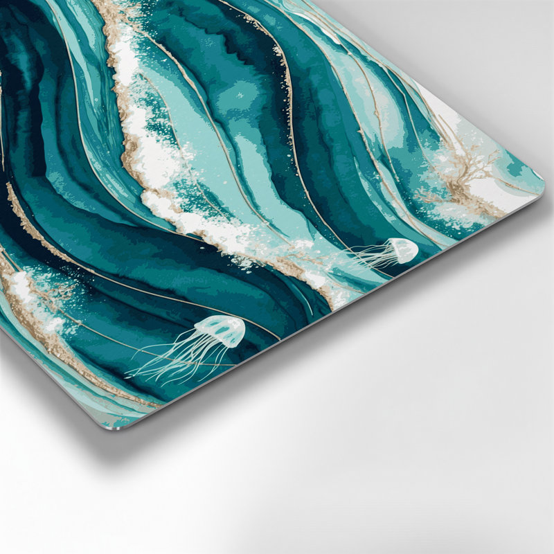 Art nautique vert sarcelle nautique, H 20 po x l 24 po