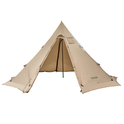 Tente chaude Tipi avec réchaud portatif imperméable pour 4-6 personnes