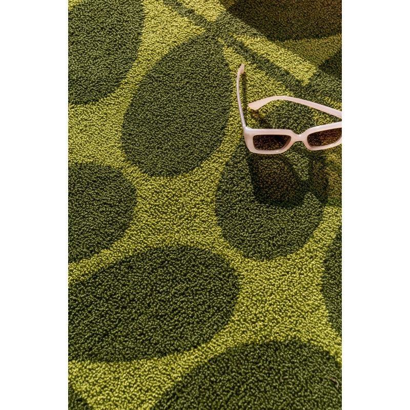 Solid Stem Hand Tufted Floral Area Rug, Rectangle 6'6" x 9'2"