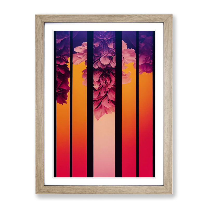 The Dynamic Flowers - Framed Print, 34cm H x 25cm W x 2cm D, Oak