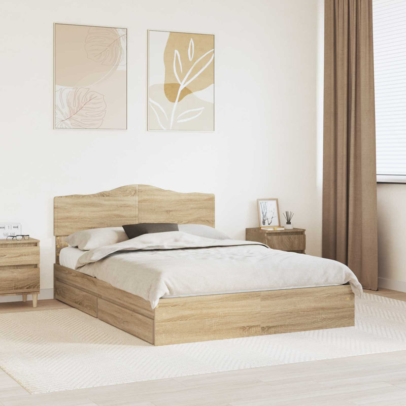Bed, Sonoma Oak, European Double (140 x 200 cm)