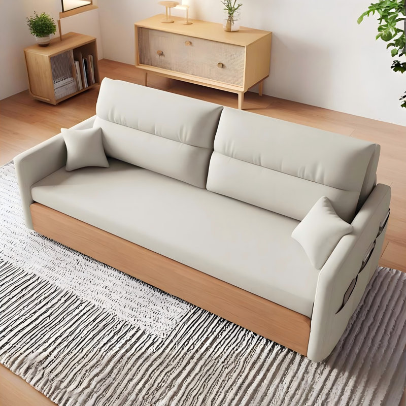 Canapé-lit pliant en coton et kaki 74,80 po, 32.68" H x 74.80" W x 29.53" D
