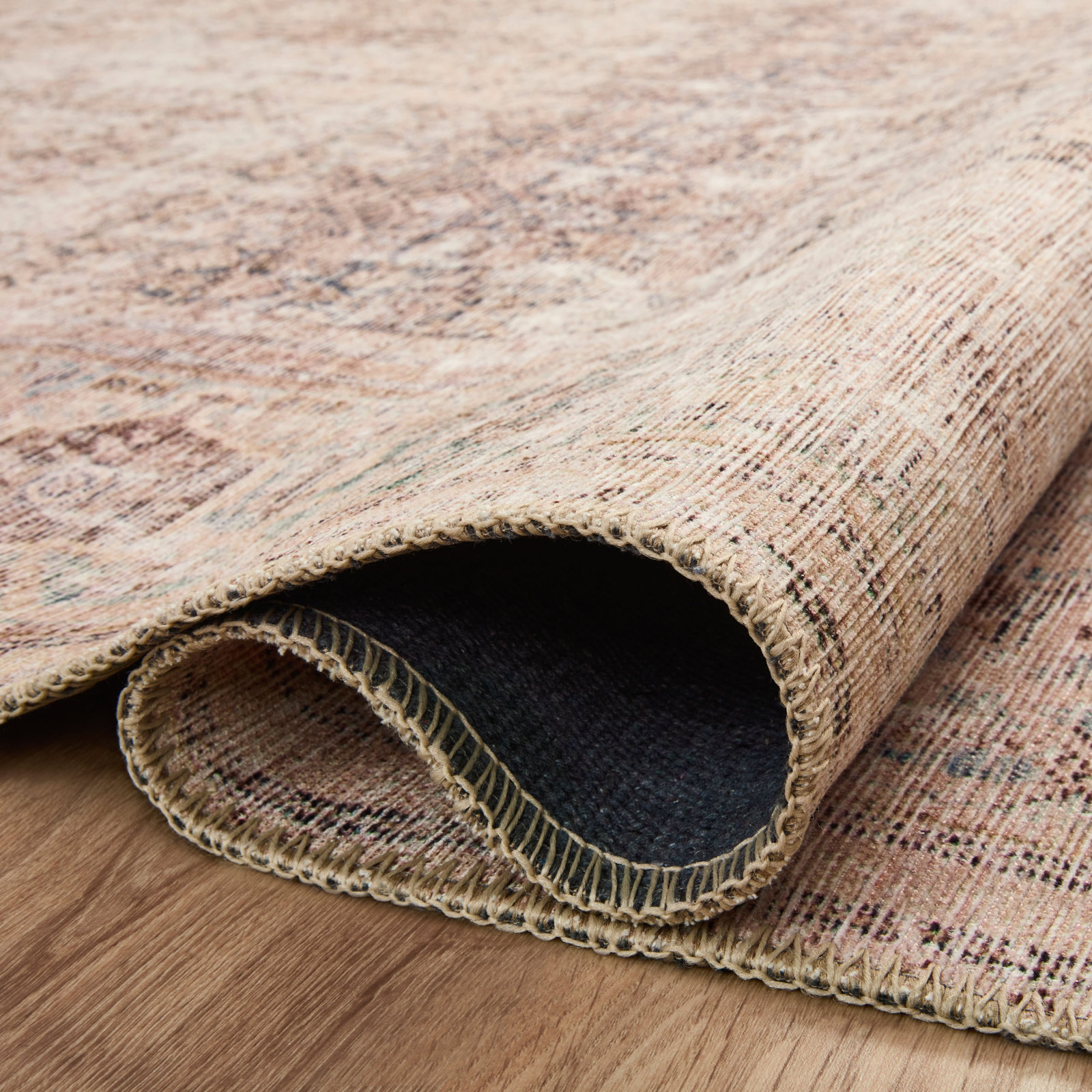 Georgie Oriental Ocean/Sand Area Rug, Square 1'6"