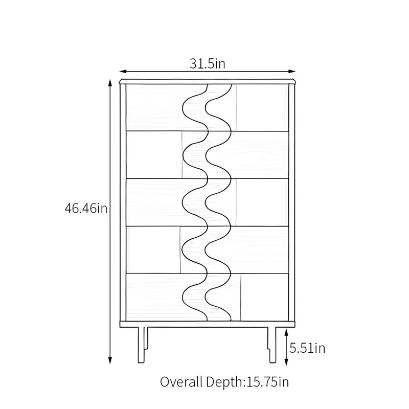 Armoire à tiroirs multifonctionnelle pour canapé, H 46,46 po x l 31,50 po x P 15,75 po, Blanc / Brun