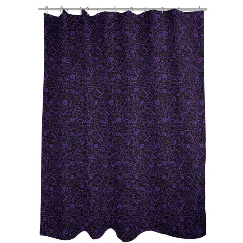 Rideau de douche simple classique RPG, Mauve / blanc / gris