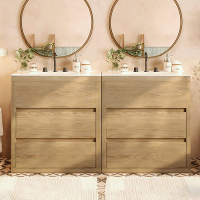 Ensemble de meuble-lavabo double 60 po